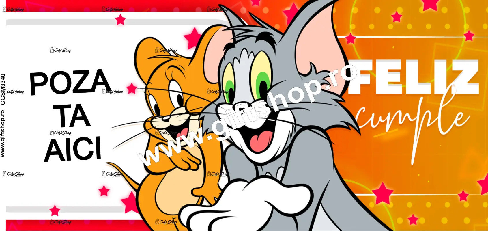 Tom and jerry, cana personalizata cu poza si text, 330ml, model 3340